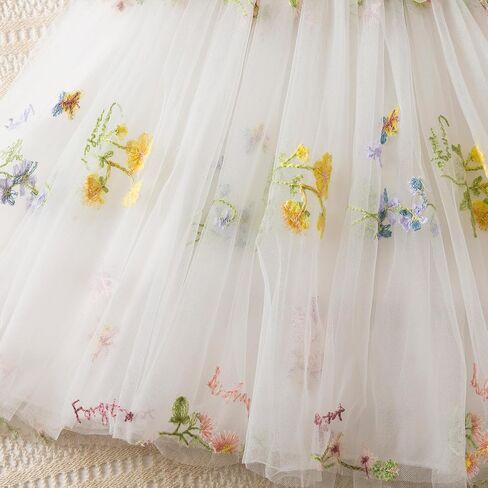 NNJXD Baby Girl Flower Embroidery Tulle Dress Elegant Toddler Birthday Party Dresses in Saudi Arabia