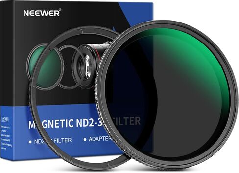NEEWER 52mm ND2-400 (1-9 Stops) Variable ND Filter with Lens Cap, Lanyard, Cleaning Cloth, Precise Neutral Density Adjustment, Fingerprint & Scratch Resistant Multicoated Optical Glass in Saudi Arabia