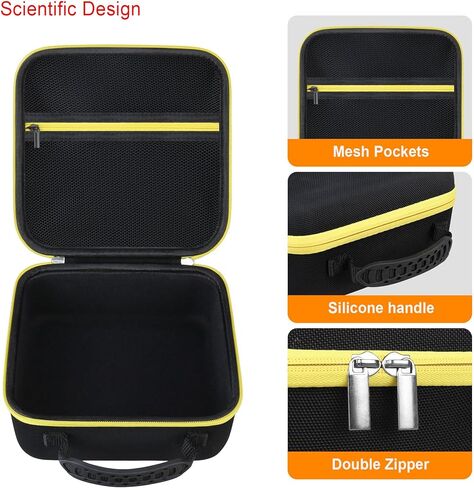 حقيبة حمل Elonbo لطابعة الصور المدمجة Canon SELPHY CP1500، حقيبة تخزين كاميرا محمولة للطباعة الفورية بتقنية البلوتوث، حقيبة شبكية تناسب كابل ورق الصور Zink، أسود + أسود داخلي in Kuwait