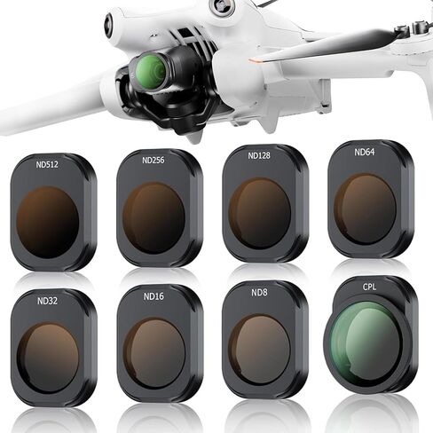 طقم مرشح JJC ND & CPL متوافق مع DJI Mini 4 Pro، 8 حزم CPL ND8 ND16 ND32 ND64 ND128 ND256 ND512 مجموعات مرشحات محايدة الكثافة المستقطبة، متوافقة مع ملحقات عدسة الطائرة بدون طيار DJI Mini 4 Pro in Saudi Arabia