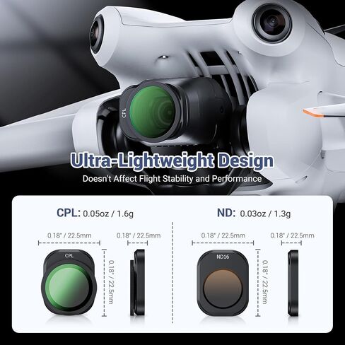 طقم مرشح JJC ND & CPL متوافق مع DJI Mini 4 Pro، 8 حزم CPL ND8 ND16 ND32 ND64 ND128 ND256 ND512 مجموعات مرشحات محايدة الكثافة المستقطبة، متوافقة مع ملحقات عدسة الطائرة بدون طيار DJI Mini 4 Pro in Saudi Arabia