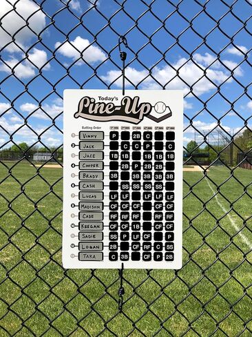 Line Up Board for Baseball Softball | Athlete Tough Aluminum Board | Reliable Hook and Loop Positions That Won't Get Lost | Includes Twelve Name Plates for All Players on The Team in Saudi Arabia