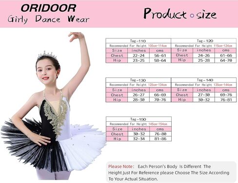 ORIDOOR Girl's Camisole Skirted Leotard Ballet Dress Lace Sequin Ballet Tutu Skirt Swan Ballet Costumes for Competition (12-13 Years, 018 White) in Kuwait