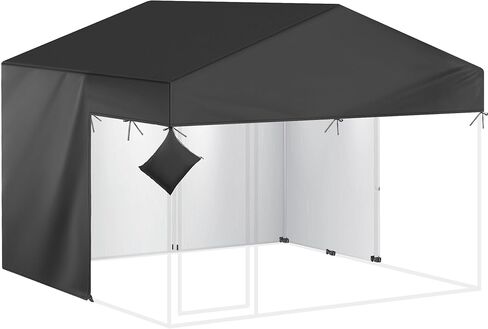 غطاء بيت الكلب في الهواء الطلق نصف تغطية لأغطية بيوت الكلاب شديدة التحمل مقاومة للماء مقاس 10x10FT 600D لأقفاص الكلاب (الغطاء فقط) أسود in Kuwait