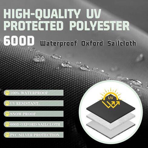 غطاء بيت الكلب في الهواء الطلق نصف تغطية لأغطية بيوت الكلاب شديدة التحمل مقاومة للماء مقاس 10x10FT 600D لأقفاص الكلاب (الغطاء فقط) أسود in Kuwait