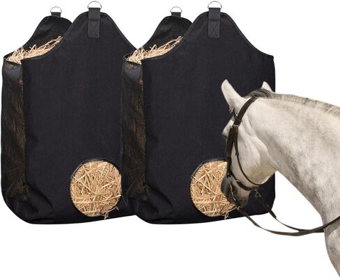 2 Pcs Hay Bags for Horse, Large Capacity Feeding Bag, Goat Hay Feeder, Hay Nets for Sheep, Open Feed Hole Hay Feeder for Slow Feeding in Saudi Arabia