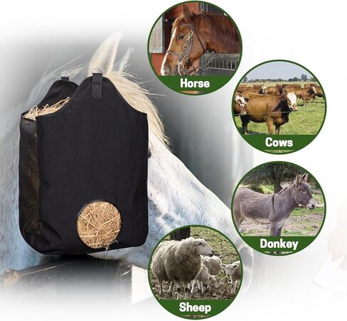 2 Pcs Hay Bags for Horse, Large Capacity Feeding Bag, Goat Hay Feeder, Hay Nets for Sheep, Open Feed Hole Hay Feeder for Slow Feeding in Saudi Arabia
