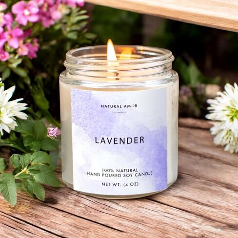 Natural Amor - مجموعة هدايا سبا خضراء للنساء - هدية حمام غابة النعناع لها - 5 قطع هدية للاستحمام والجسم بما في ذلك قالب الصابون والشمعة وقنابل الحمام in Kuwait