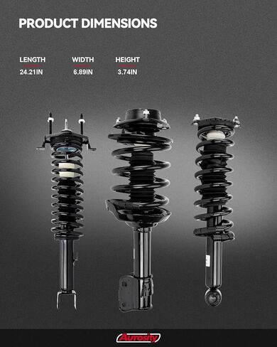 Rear Complete Struts Shocks Absorber with Coil Spring Assembly Replacement for 1997-2005 Century, 1997-2003 Grand Prix, 1997-2004 Regal 2 PCS 171662L 171662R in Kuwait