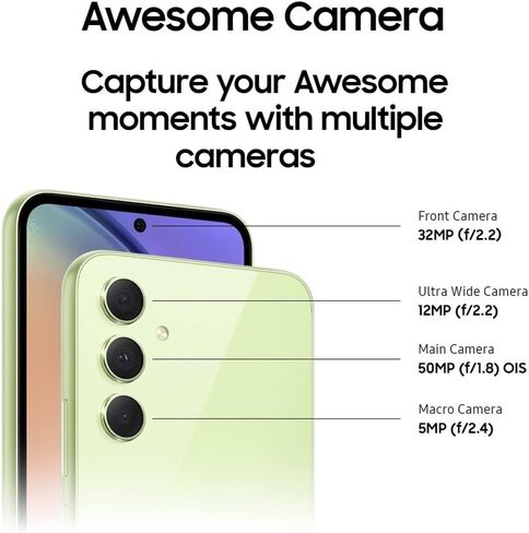 SAMSUNG Galaxy A54 5G | 128GB | 6.4" Fluid Display Screen | Hi Res Camera | 5,000 mAH huge Battery| US Version | 2023 Model | Unlocked Android Smartphone | Awesome Black (Renewed) in Kuwait