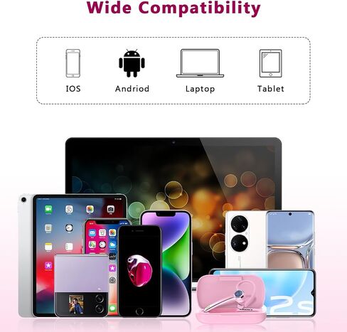 Bluetooth Headset, Wireless Bluetooth Earpiece with 500mAh Charging Case 72 Hours Talking Time Built-in Microphone for iOS Android Cell Phone, V5.1 Hand-Free Headphones for Trucker, Office(Gray) in Saudi Arabia