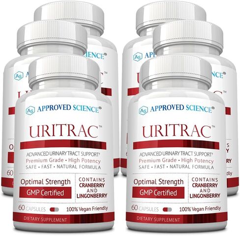 Approved Science® Uritrac™ - UTI Support - Cranberry, D-Mannose, Lingonberry - Vegan Friendly - 60 Capsules per Bottle - Pack of 2 in Kuwait