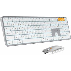 ProtoArc Bluetooth Keyboard Mouse for Mac, KM100-A Ultra Slim Wireless Keyboard Mouse for Mac, Backlit, Rechargeable, Multi-Device for MacBook Pro, MacBook Air, iMac, iPhone, iPad, Space Gray in Kuwait