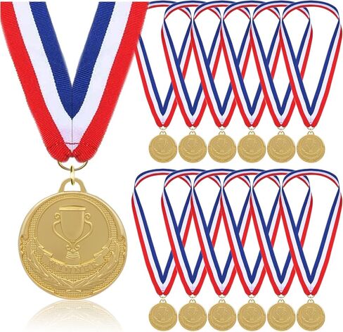 Baseball Softball Medals for Kids,12 Pack Golden Metal Medal Awards Baseball Team, T-Ball, Softball, Baseball Game Sports Day Favors Prizes for Boys Children Adults in Kuwait