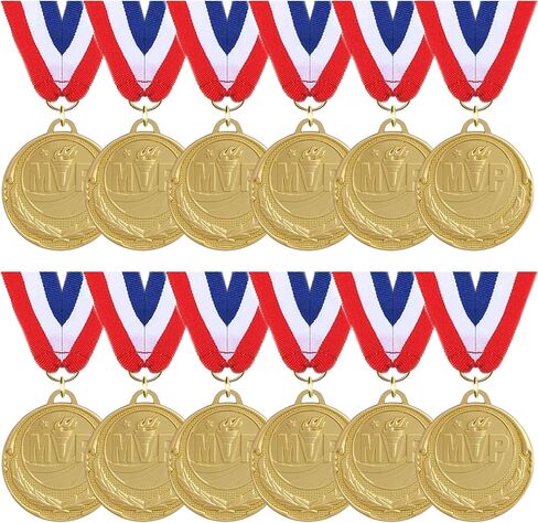 Baseball Softball Medals for Kids,12 Pack Golden Metal Medal Awards Baseball Team, T-Ball, Softball, Baseball Game Sports Day Favors Prizes for Boys Children Adults in Kuwait