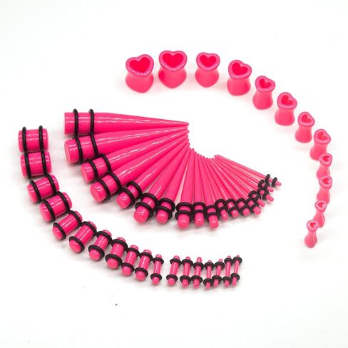 Ear Stretching Kit, Lightweight Tapers, Tunnels & Plugs for Starter Expanders, Body Piercing Jewelry Earring Gauges Gauging Set for Women, Men (BlackMarble) in Saudi Arabia