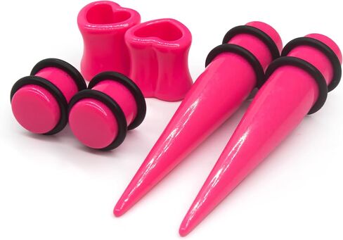 Ear Stretching Kit, Lightweight Tapers, Tunnels & Plugs for Starter Expanders, Body Piercing Jewelry Earring Gauges Gauging Set for Women, Men (BlackMarble) in Saudi Arabia