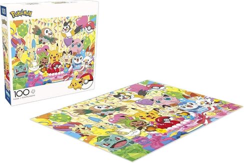 Buffalo Games - Pokemon - Birthday Party - 100 Piece Jigsaw Puzzle for Families -Challenging Puzzle Perfect for Game Nights - Finished Size is 15.00 x 11.00 in Saudi Arabia