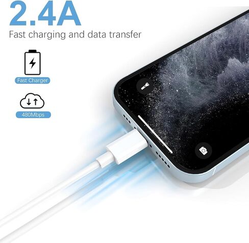 شاحن iPhone 4pack 3.3FT، كابل Lightning 2.4A شحن سريع كابل USB لمزامنة البيانات عالي السرعة متوافق مع iPhone 14 13/12/11 Pro Max/XS MAX/XR/XS/X/8/7/Plus/6S in Saudi Arabia
