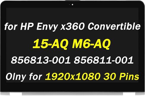 L53545-001 Replacement for HP Envy x360 15-dr 15m-dr 15-dr1070wm 15-dr1075cl 15-dr1679cl 15-dr1058ms 15-dr1072ms L64480-001 15.6" FHD 1920X1080 30 Pins LCD Touch Screen Display Assembly in Saudi Arabia