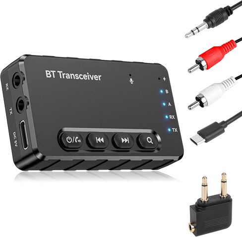 Bluetooth 5.4 Transmitter Receiver 3-in-1 Bluetooth Adapter HiFi Audio Bluetooth Receiver FM Transmitter with LED Display 3.5mm AUX RCA USB for TV/Car/PC/Home Stereo/Speakers in Kuwait