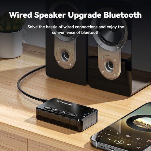 Bluetooth 5.4 Transmitter Receiver 3-in-1 Bluetooth Adapter HiFi Audio Bluetooth Receiver FM Transmitter with LED Display 3.5mm AUX RCA USB for TV/Car/PC/Home Stereo/Speakers in Kuwait