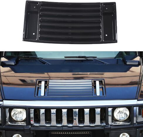 Front Hood Deck Vent Panel Grille Hood Trim Cover Fit for Hummer H2 2003-2009 Accessories, Hood Top Trim Cover (Bright) in Saudi Arabia