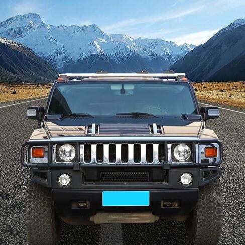 Front Hood Deck Vent Panel Grille Hood Trim Cover Fit for Hummer H2 2003-2009 Accessories, Hood Top Trim Cover (Bright) in Saudi Arabia