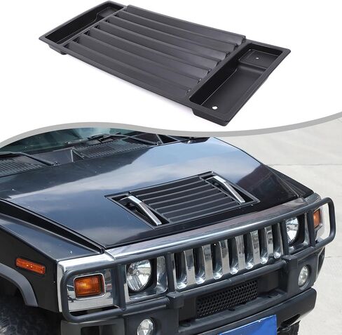 Front Hood Deck Vent Panel Grille Hood Trim Cover Fit for Hummer H2 2003-2009 Accessories, Hood Top Trim Cover (Bright) in Saudi Arabia