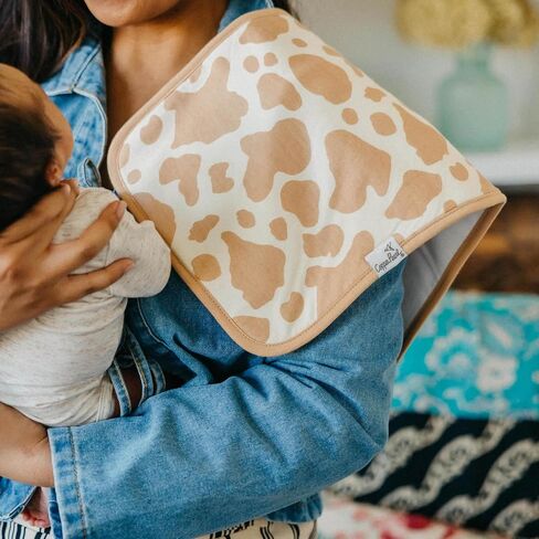 Copper Pearl Premium Baby Burp Cloths - 3-Pack Large Cotton Burp Cloths, Extra Soft Spit Up Rags with 3 Absorbent Layers, Perfect for Baby Boy and Baby Girl Gifts (21" x 10" Size, Clementine Set) in Saudi Arabia