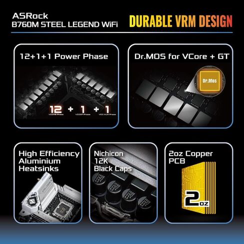 اللوحة الأم آسروك B760M ستيل ليجيند واي فاي in Kuwait