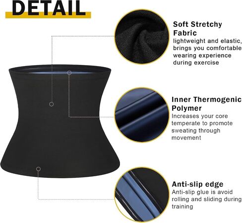 baxobaso Sweat Waist Trimmer Trainer Belt Wrap Belly Sweat Band Sauna Slimming Belt for Women Lower Belly Fat Plus Size Deep Blue in Saudi Arabia