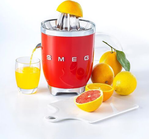SMEG 50's Retro Style Citrus Juicer with Drip Free Spout, Automatic Activation, and Efficient Straining, Black in Kuwait
