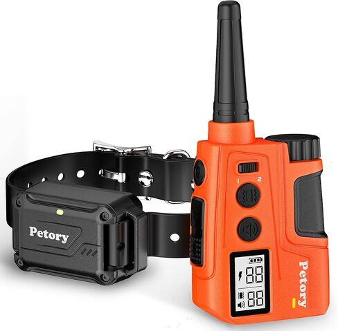 طوق تدريب الكلاب من بيتوري مع جهاز تحكم عن بعد - طوق صدمات للكلاب بمدى 3/4 ميل للكلاب التي يتراوح وزنها من 10 إلى 120 رطل، طوق قابل لإعادة الشحن مقاوم للماء مع صدمة معززة (1-30)، صفير (1-8)، اهتزاز (1-16)، صدمة آمنة (0-99) in Kuwait