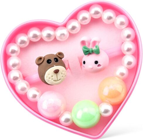 BXDOW 12 قطعة من خواتم الجوهرة للفتيات الصغيرات، حلقات لؤلؤ قابلة للتعديل مع الماس للفتيات والأطفال الذين يتظاهرون باللعب واللباس، مجموعة مجوهرات من سبيكة معدنية هدايا للحفلات in Kuwait