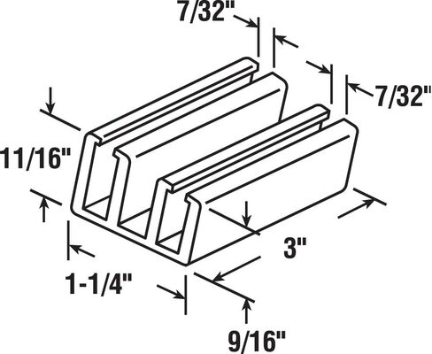 Prime-Line M 6219 دليل سفلي لباب الدش المنزلق، 1/2 بوصة. القنوات، البناء البلاستيكي (عبوة واحدة) in Saudi Arabia