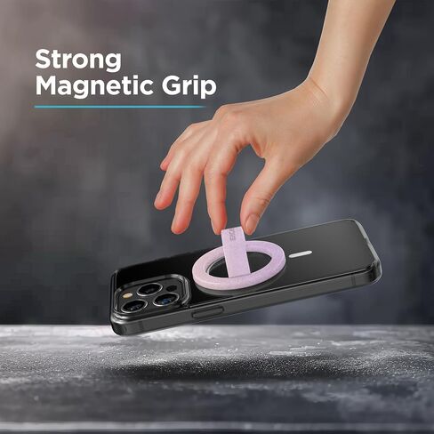Encased Magnetic Phone Grip Holder (Compatible with MagSafe) Thin Silicone Finger Loop Ring for iPhone (Glitter) in Saudi Arabia