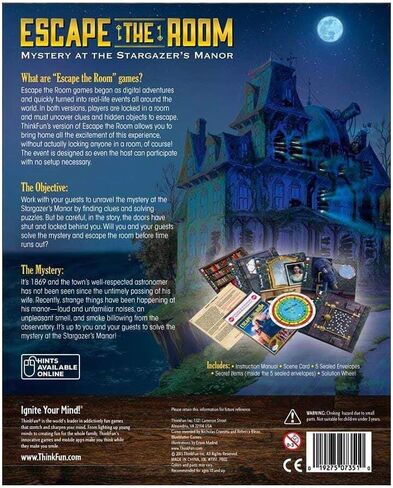 ThinkFun Escape the Room Stargazer's Manor - تجربة غرفة الهروب في صندوق لعمر 10 سنوات فما فوق in Saudi Arabia