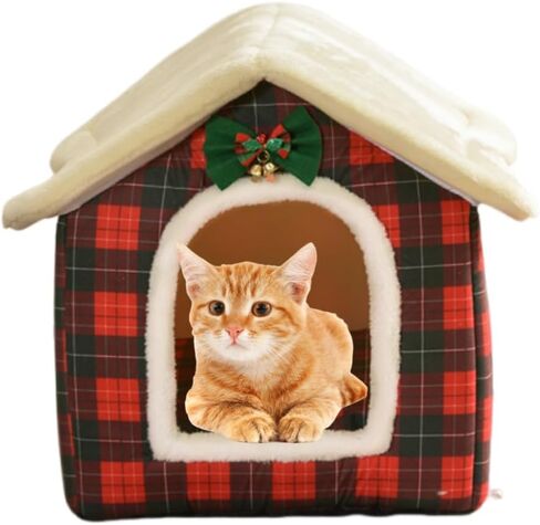 Cat Bed Cave, Cute Bear Shape Cat Beds for Indoor Cats, Cat House Cat Tent with Removable Cushion Pillow, Cat Condo Cat Cave for Kittens Puppy Small Dogs (13 * 11.8 * 12.6 in) in Saudi Arabia