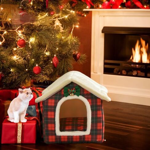 Cat Bed Cave, Cute Bear Shape Cat Beds for Indoor Cats, Cat House Cat Tent with Removable Cushion Pillow, Cat Condo Cat Cave for Kittens Puppy Small Dogs (13 * 11.8 * 12.6 in) in Saudi Arabia