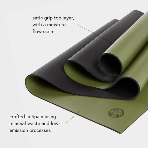 Manduka GRP Adapt Hot Yoga Mat - For Women and Men, Durable, Non Slip Grip, Sweat Resistant, 5mm Thick, 71 Inch, Jet Black in Saudi Arabia