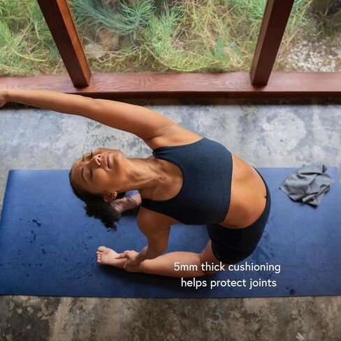 Manduka GRP Adapt Hot Yoga Mat - For Women and Men, Durable, Non Slip Grip, Sweat Resistant, 5mm Thick, 71 Inch, Jet Black in Saudi Arabia