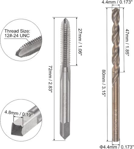 Tap & Bit Sets, 1/4-20 UNC 2B Straight Flute Machine Thread Milling Tap, 5.1mm M35 Cobalt High Speed Steel (HSS-CO) Twist Drill Bit in Saudi Arabia
