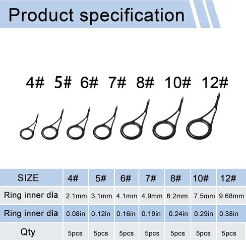 Aventik Fishing Rod Repair Kit, Supplies for Fishing Pole Eyelets Replacement with Kit with Stainless Steel Guides for Spinning/Casting Rods in Saudi Arabia