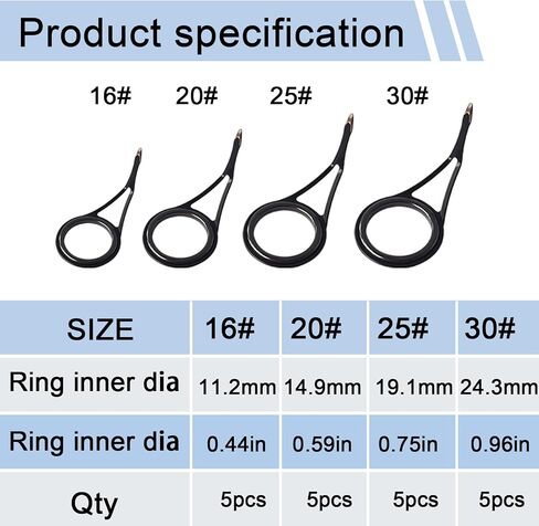 Aventik Fishing Rod Repair Kit, Supplies for Fishing Pole Eyelets Replacement with Kit with Stainless Steel Guides for Spinning/Casting Rods in Saudi Arabia
