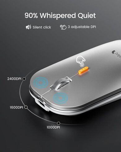 ProtoArc Bluetooth Keyboard Mouse for Mac, KM100-A Ultra Slim Wireless Keyboard Mouse for Mac, Backlit, Rechargeable, Multi-Device for MacBook Pro, MacBook Air, iMac, iPhone, iPad, Space Gray in Kuwait