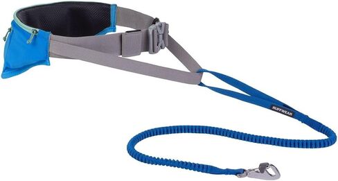 Ruffwear، حزام Trail Runner، قابل للتعديل بدون استخدام اليدين مع جيب، حمام سباحة أزرق، كبير/كبير جدًا in Kuwait