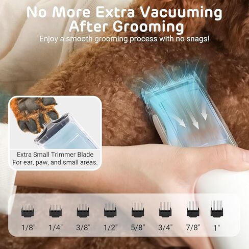 iPettie Max15 Pet Grooming Vacuum with Upgraded Smooth Clipper- Dual Airway Anti-Clogging Design Ensures True 2L/0.5Gal Full Capacity, Easy Home Shedding & Shaving for Dogs and Cats in Kuwait