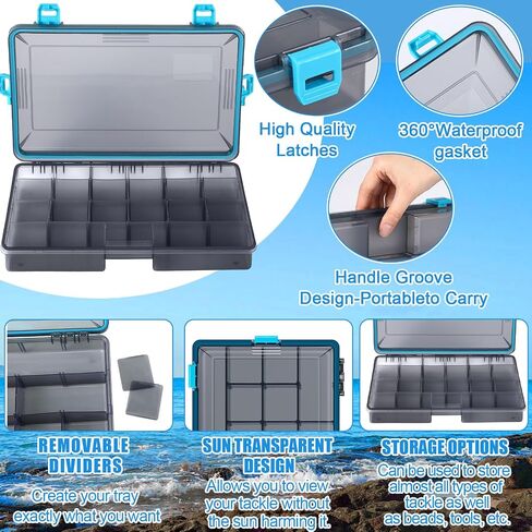 6 Pack Fishing Tackle Boxes Waterproof Tackle Box Trays with Removable Dividers 3600 Tackle Trays Plastic Storage Organizer Bait Vault Camouflage Tackle Box for Freshwater Saltwater in Saudi Arabia