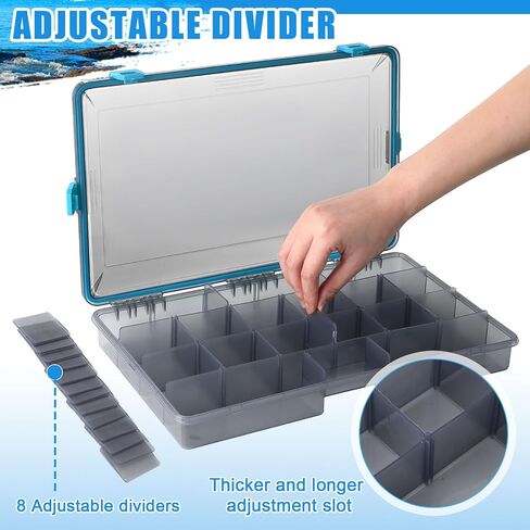 6 Pack Fishing Tackle Boxes Waterproof Tackle Box Trays with Removable Dividers 3600 Tackle Trays Plastic Storage Organizer Bait Vault Camouflage Tackle Box for Freshwater Saltwater in Saudi Arabia